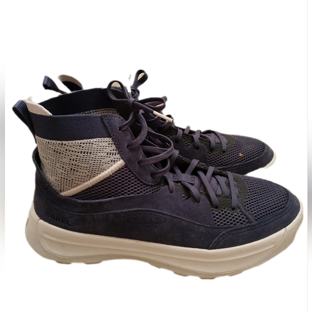 Sorel Ona 503 Womens Mid Platform Nocturnal/Dreamy Blue Knit Sneaker Size 9